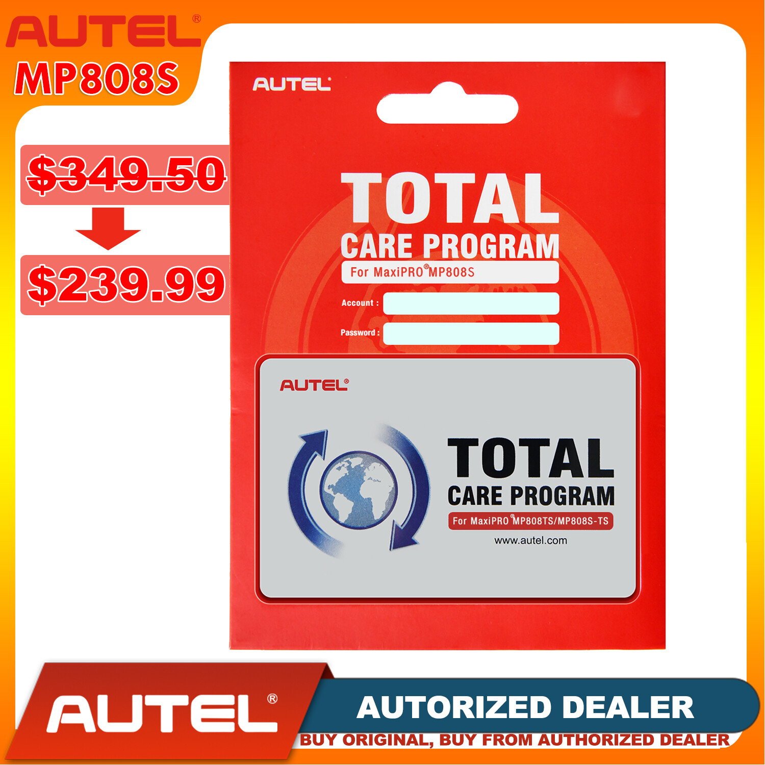 Autel MaxiPRO MP808S 1 Year Software Update Service 12 Months Renew Card