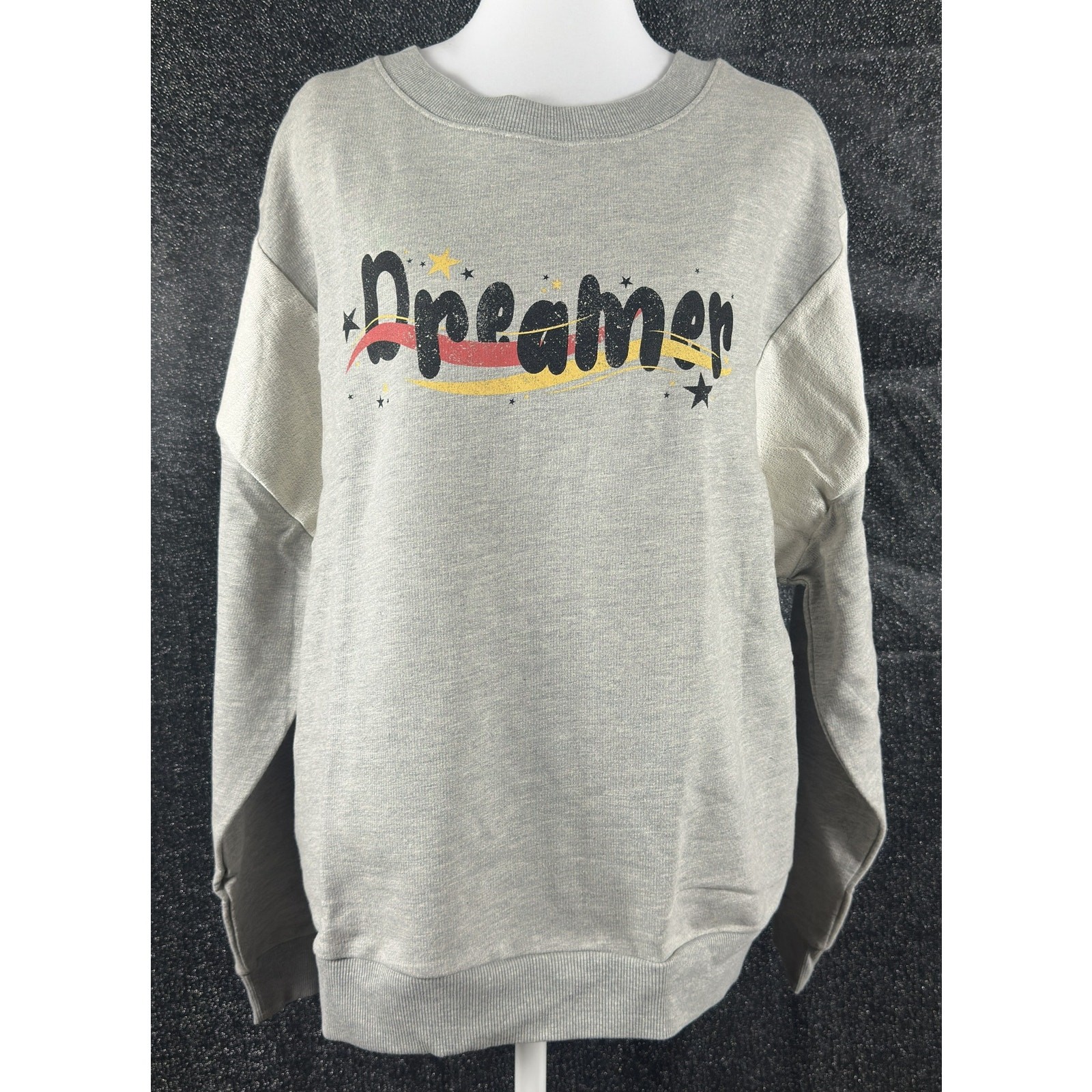 NWT Vintage Canvas Dreamer French Terry Sweatshirt Gray Relaxed Fit SZ Medium