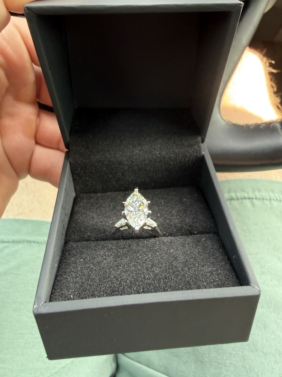 3 Ct. Marquis Engagement Ring Lab Created