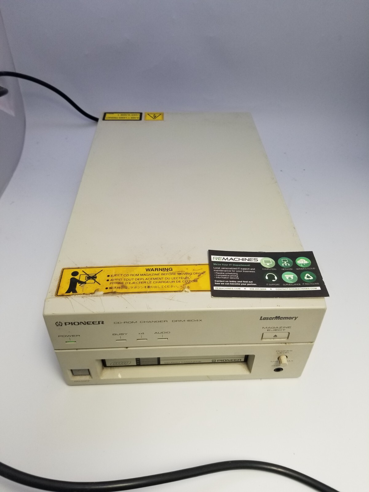 VINTAGE BEIGE PIONEER DRM-604X CD-ROM CHANGER Tested & Functioning Ships Free