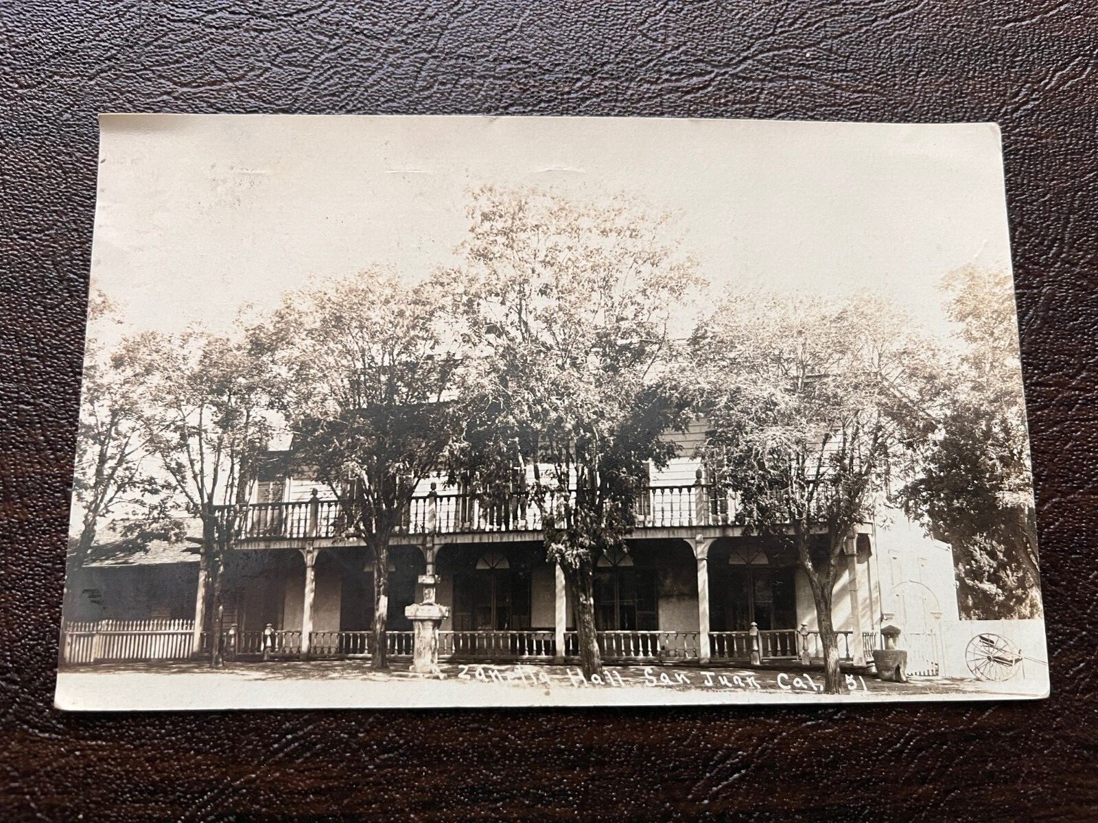 RPPC San Juan California Street Scene at Zanetta Hall 1910 Business District