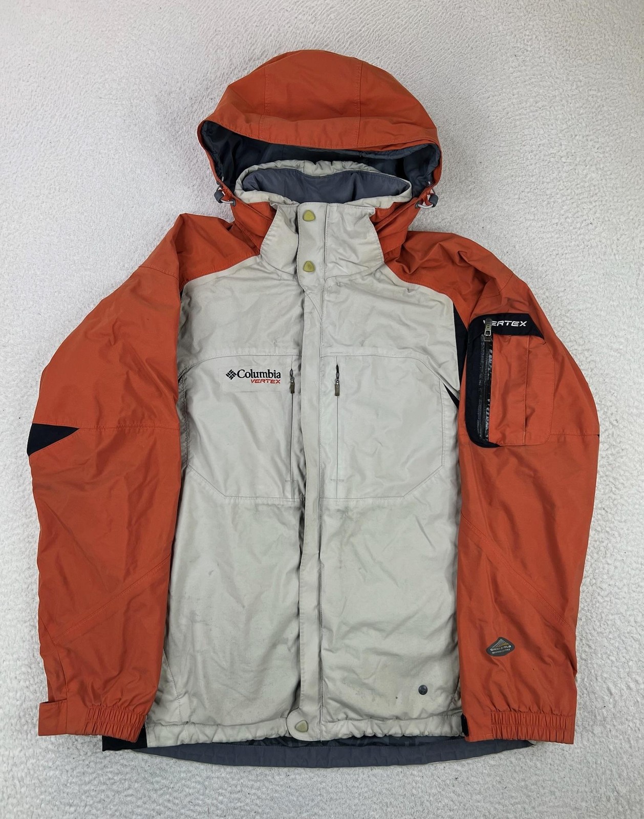 Columbia Vertex Omni-Shield Mens Medium Orange Tan Interchange Ski Jacket Columbia Vertex Omni-Shield Mens Medium Orange Tan Interchange Ski Jacket