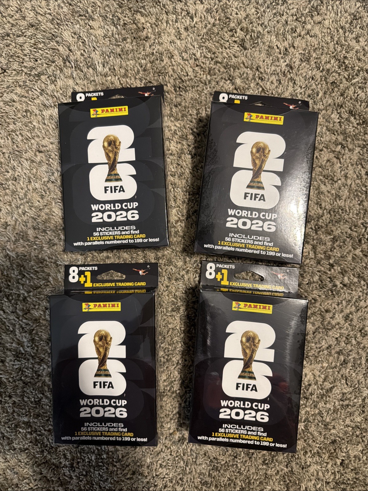 4x Panini FIFA World Cup 2026 Sticker Pack Box 9 Packets 56 Stickers + 1 Card 4x Panini FIFA World Cup 2026 Sticker Pack Box 9 Packets 56 Stickers + 1 Card