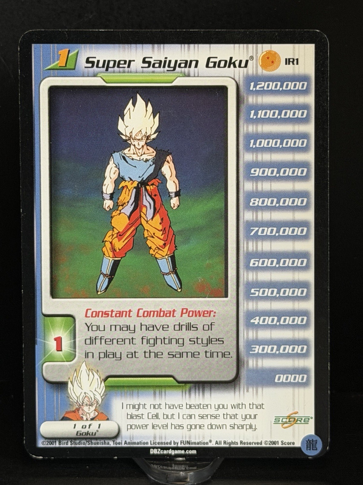 2001 Score DBZ - Super Saiyan Goku - Irwin Toys Promo - #IR1 Limited MP
