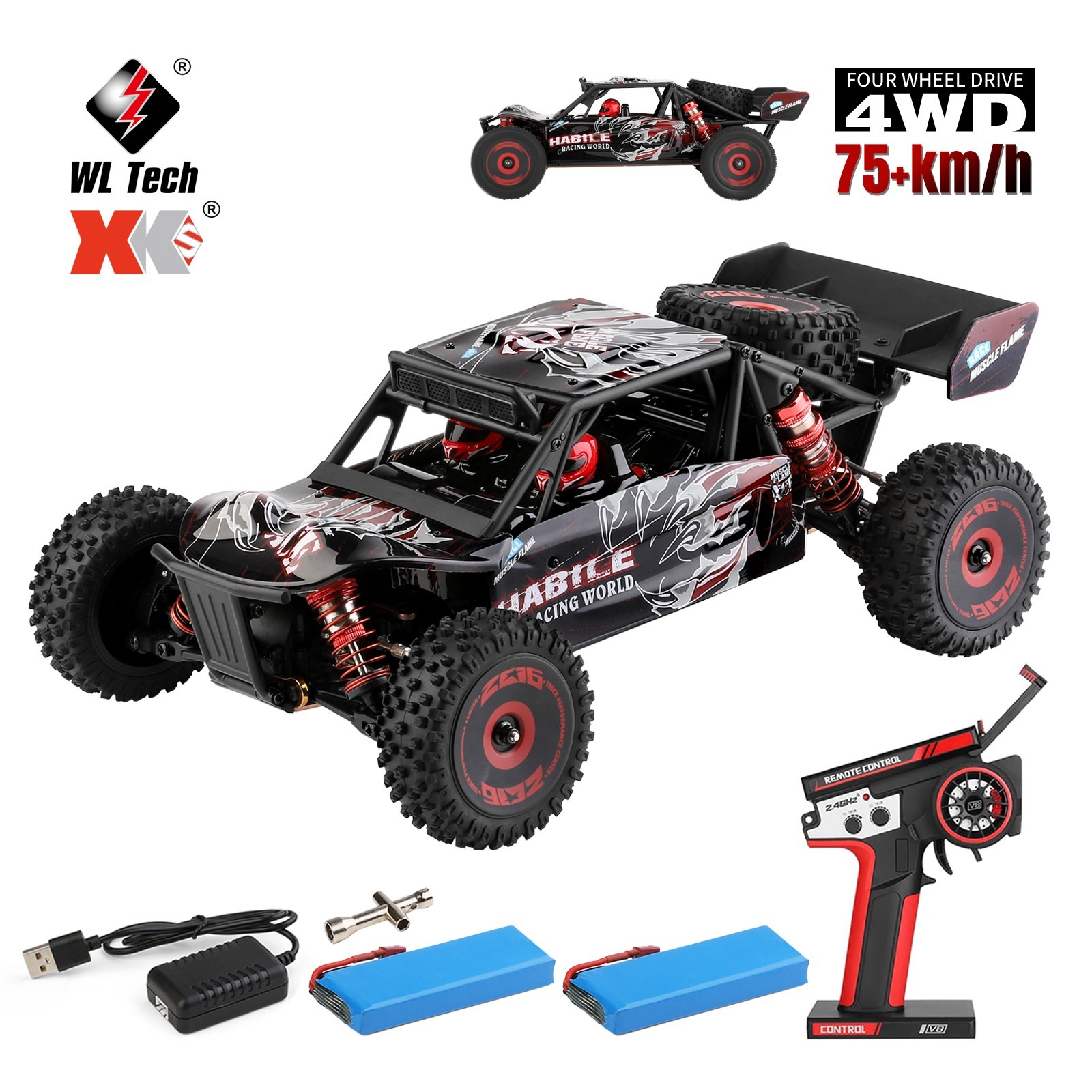 WLtoys 124016V2 1:12 Brushless RC Car,Max75KM/H High-Speed Off-Road RC Buggy Car WLtoys 124016V2 1:12 Brushless RC Car,Max75KM/H High-Speed Off-Road RC Buggy Car