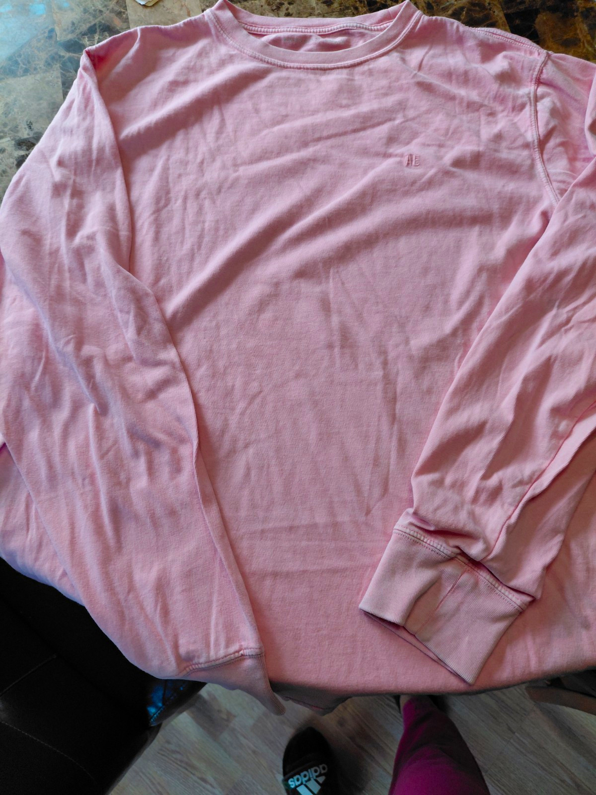 American Eagle Pink Logo Crewneck Pullover Long Sleeve Knit T-Shirt L/XL American Eagle Pink Logo Crewneck Pullover Long Sleeve Knit T-Shirt L/XL