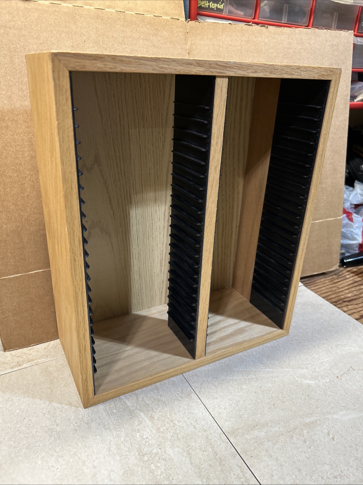 Vintage Oak Wood 50 CD Storage Rack Case Holder - Regular and Large Cases Vintage Oak Wood 50 CD Storage Rack Case Holder - Regular and Large Cases