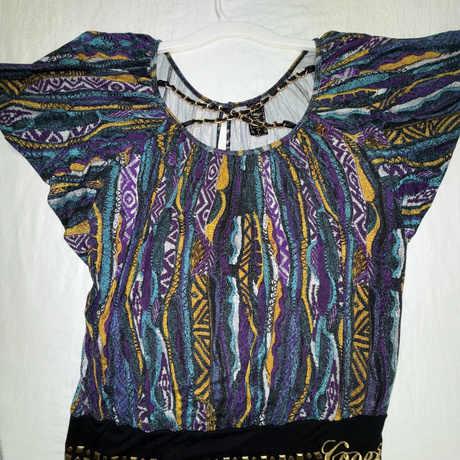 Coogi Legacy Multicolor Large In Size Embroidered With Golden Charms Coogi Legacy Multicolor Large In Size Embroidered With Golden Charms