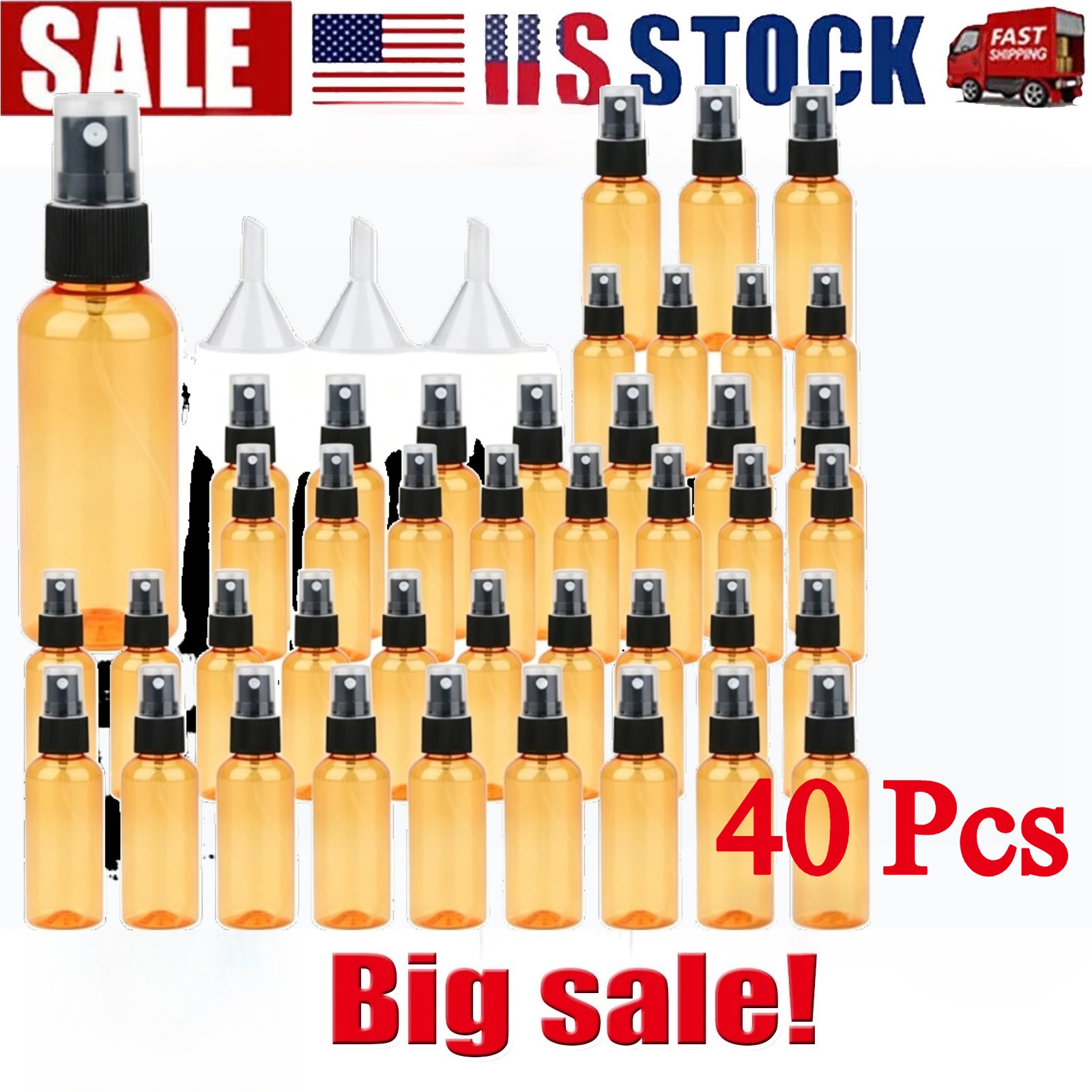40 Pack Travel Spray Bottle Plastic Transparent Empty Atomizer BPA-Free 80ml/3oz 40 Pack Travel Spray Bottle Plastic Transparent Empty Atomizer BPA-Free 80ml/3oz