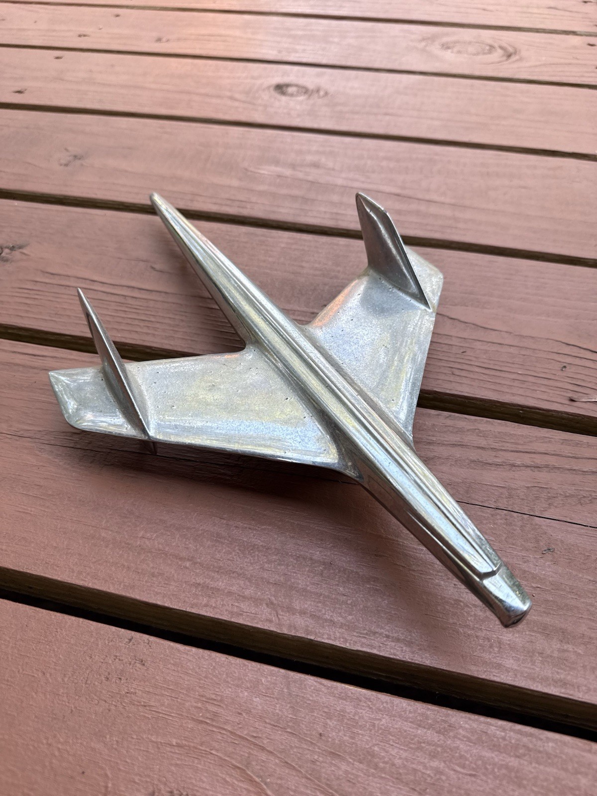 Vintage 1955 Chevy Bel Air Hood Ornament Original OEM GM Jet Plane Bird 3709685