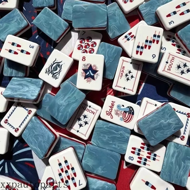 Vibrant Layered Mahjong Tiles Full American Set 160Tiles Commemorative fireworks Vibrant Layered Mahjong Tiles Full American Set 160Tiles Commemorative fireworks