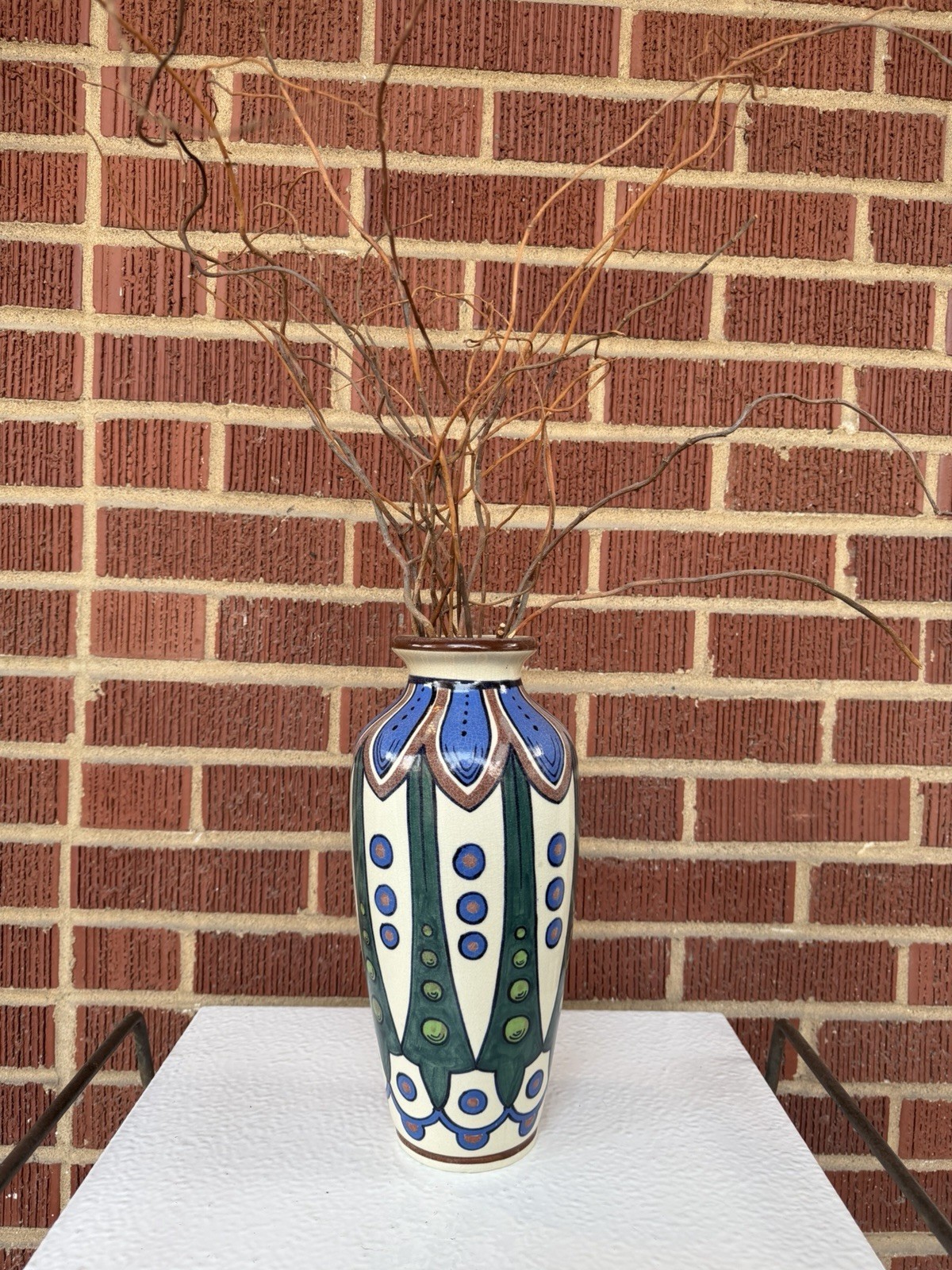 Art Deco Crackle Vase by Boch Freres La Louvière, Charles Catteau 1925 Art Deco Crackle Vase by Boch Freres La Louvière, Charles Catteau 1925