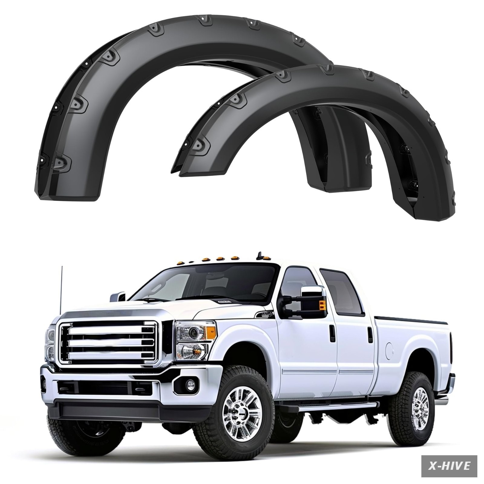 YITAMOTOR Front Rear Fender Flares Smooth Finish Wheels Pocket Rivet Style