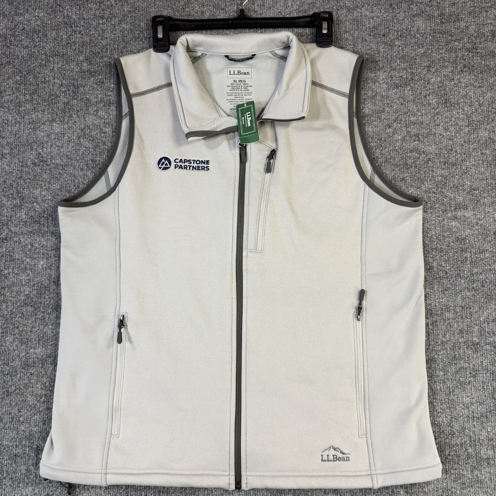 LL Bean Vest Mens Extra Large Quarry Gray ProStretch Fleece Full Zip Pockets NWT LL Bean Vest Mens Extra Large Quarry Gray ProStretch Fleece Full Zip Pockets NWT