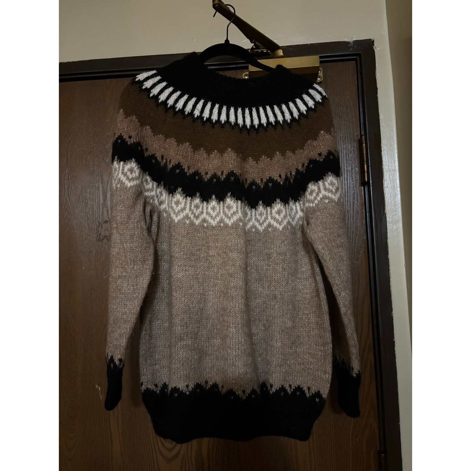 Vintage Alpaca Wool Handmade Fairisle Tribal Boho Fall/ Winter Knitted Sweater Vintage Alpaca Wool Handmade Fairisle Tribal Boho Fall/ Winter Knitted Sweater