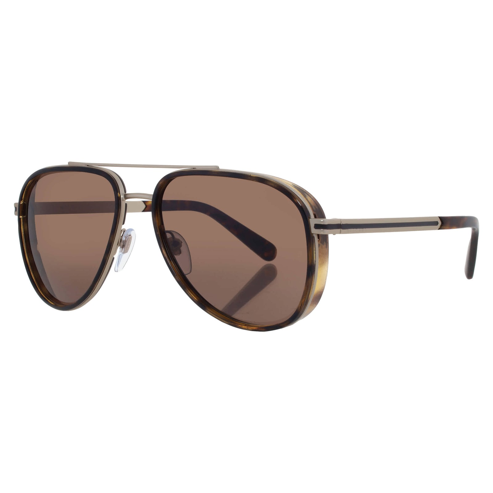 Bvlgari Dark Brown Pilot Men\'s Sunglasses BV5060 202253 57 BV5060 202253 57