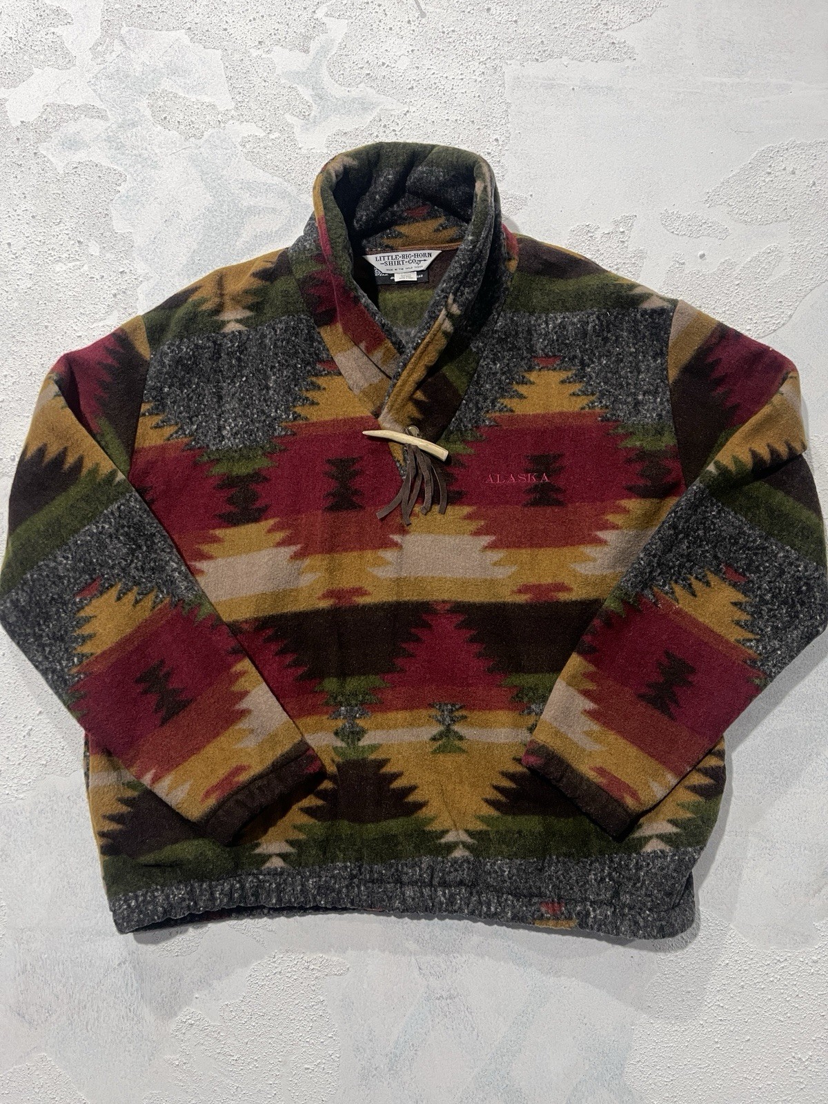 Vintage Little Big Horn Shirt Co Made in USA Aztec Fleece Jacket Size Large Vintage Little Big Horn Shirt Co Made in USA Aztec Fleece Jacket Size Large