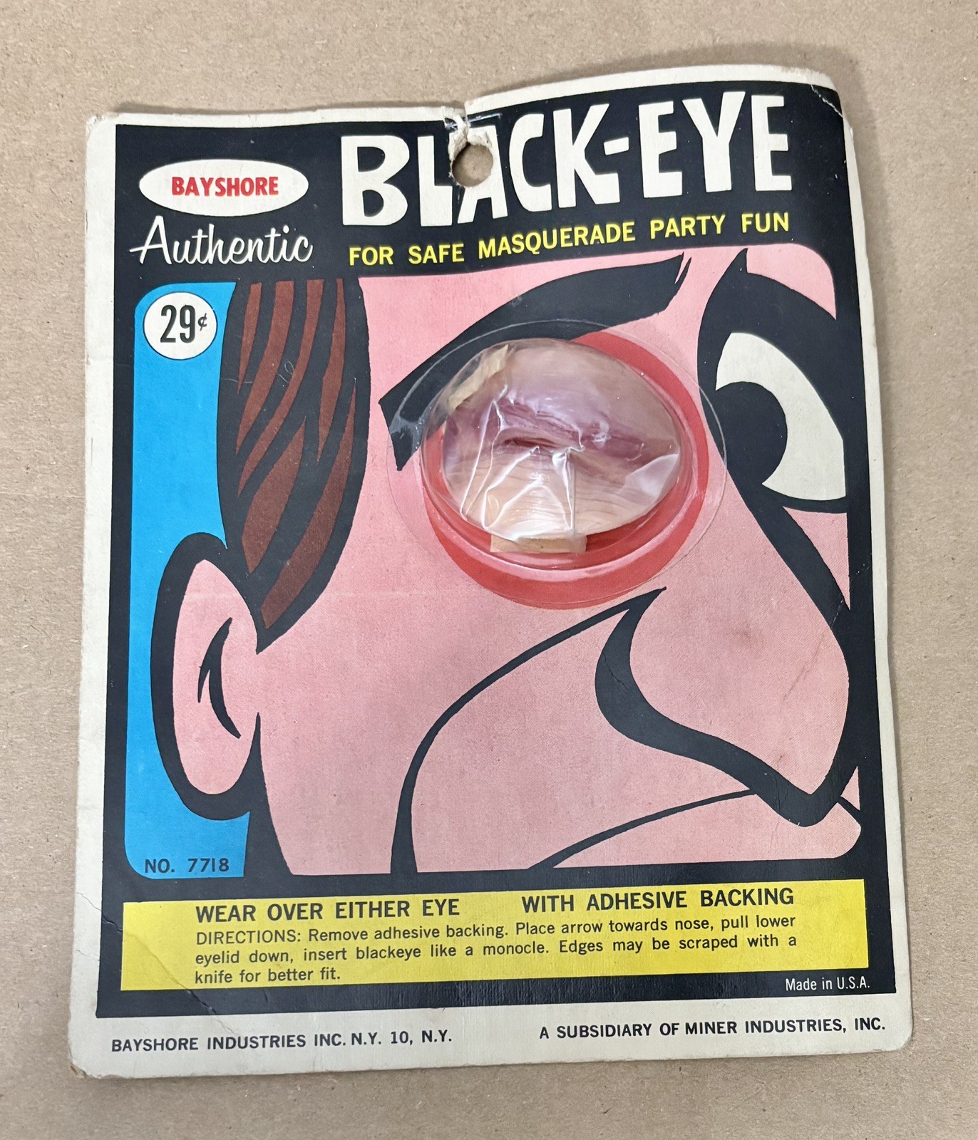 Bayshore Industries VTG 60s Halloween Unopened Black Eye Disguise IN PACKAGE Bayshore Industries VTG 60s Halloween Unopened Black Eye Disguise IN PACKAGE