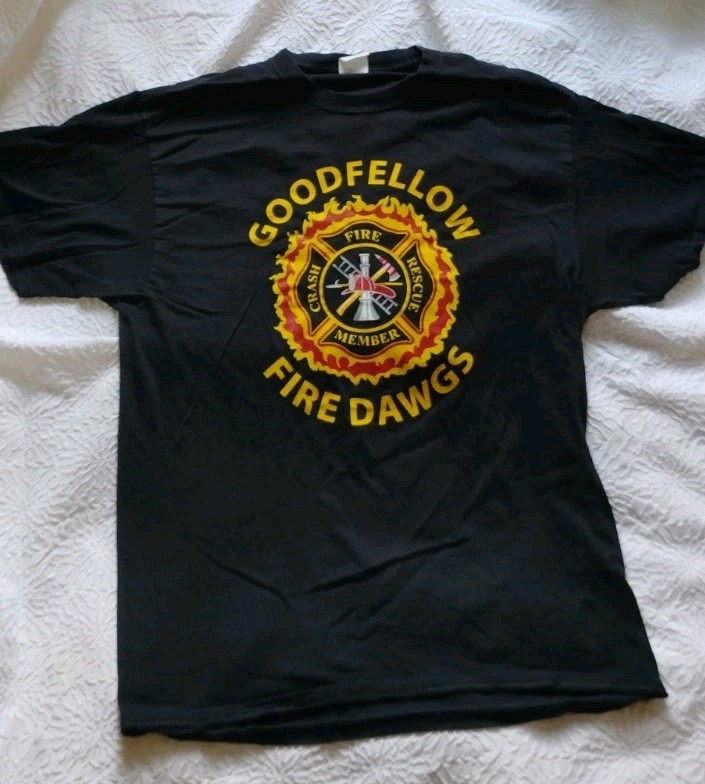 Goodfellow Fire Dogs Crash Fire Rescue Member Shirt Size Large Rare