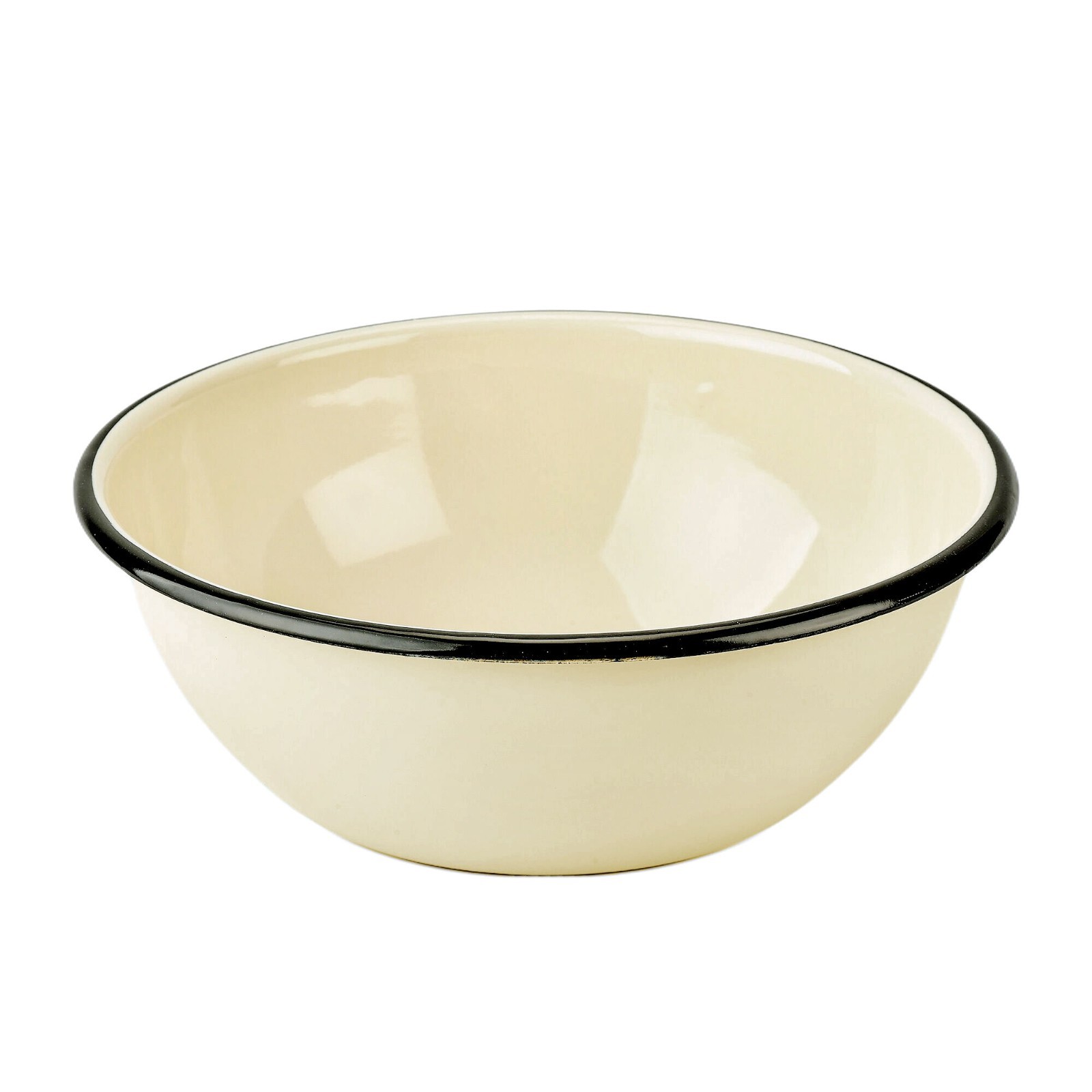 Novomoskovsk Ivory Enamel Mixing Bowl Camping Kitchen Serving Bowl 4.2 qt