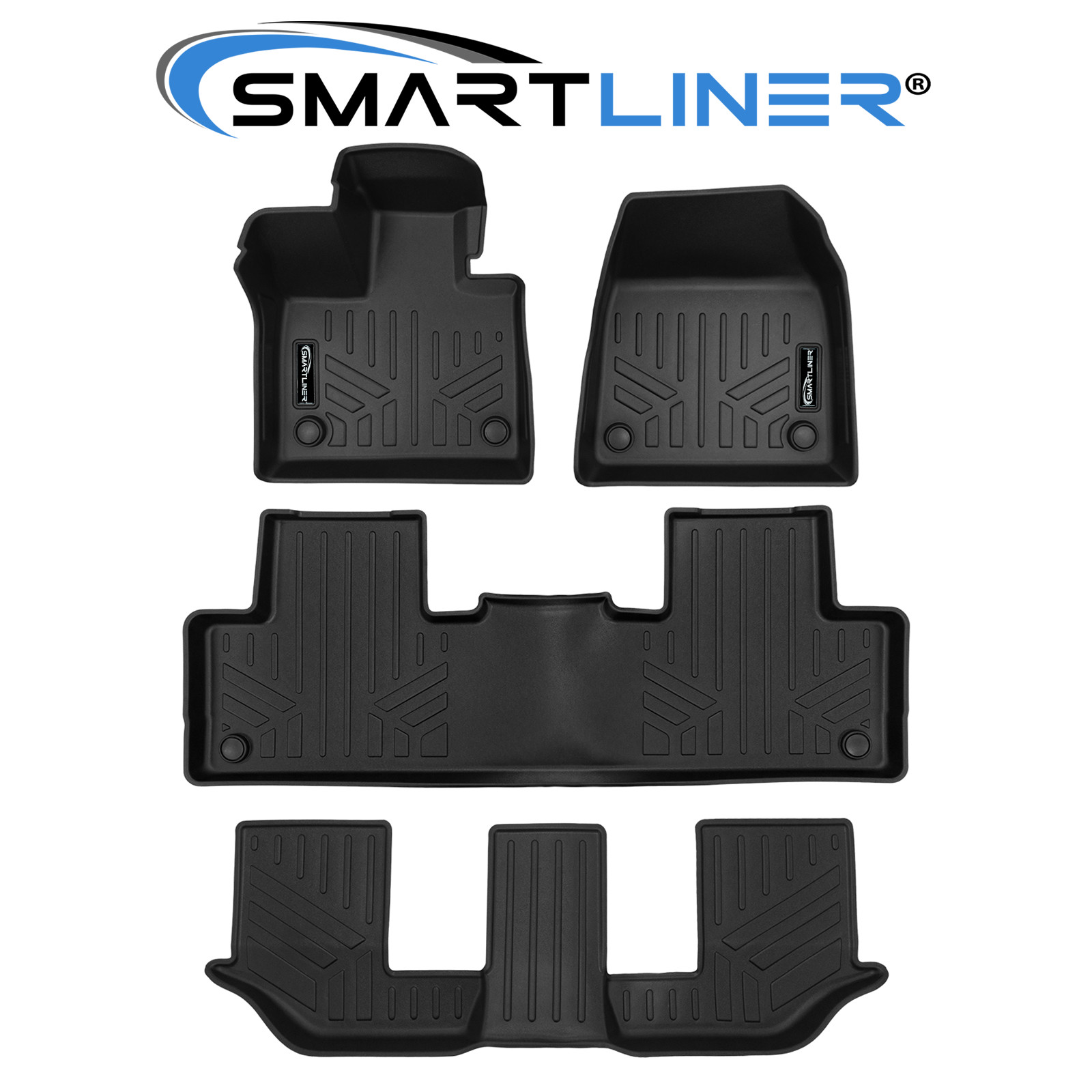SMARTLINER Custom Fit Floor Mats 3 Row TPE All Weather 2025 Volvo EX90 Electric
