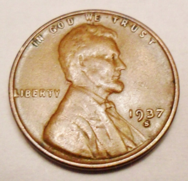 1937 S Lincoln Wheat Cent / Penny AVE CIRCULATED **FREE SHIPPING** 1937 S Lincoln Wheat Cent / Penny AVE CIRCULATED **FREE SHIPPING**
