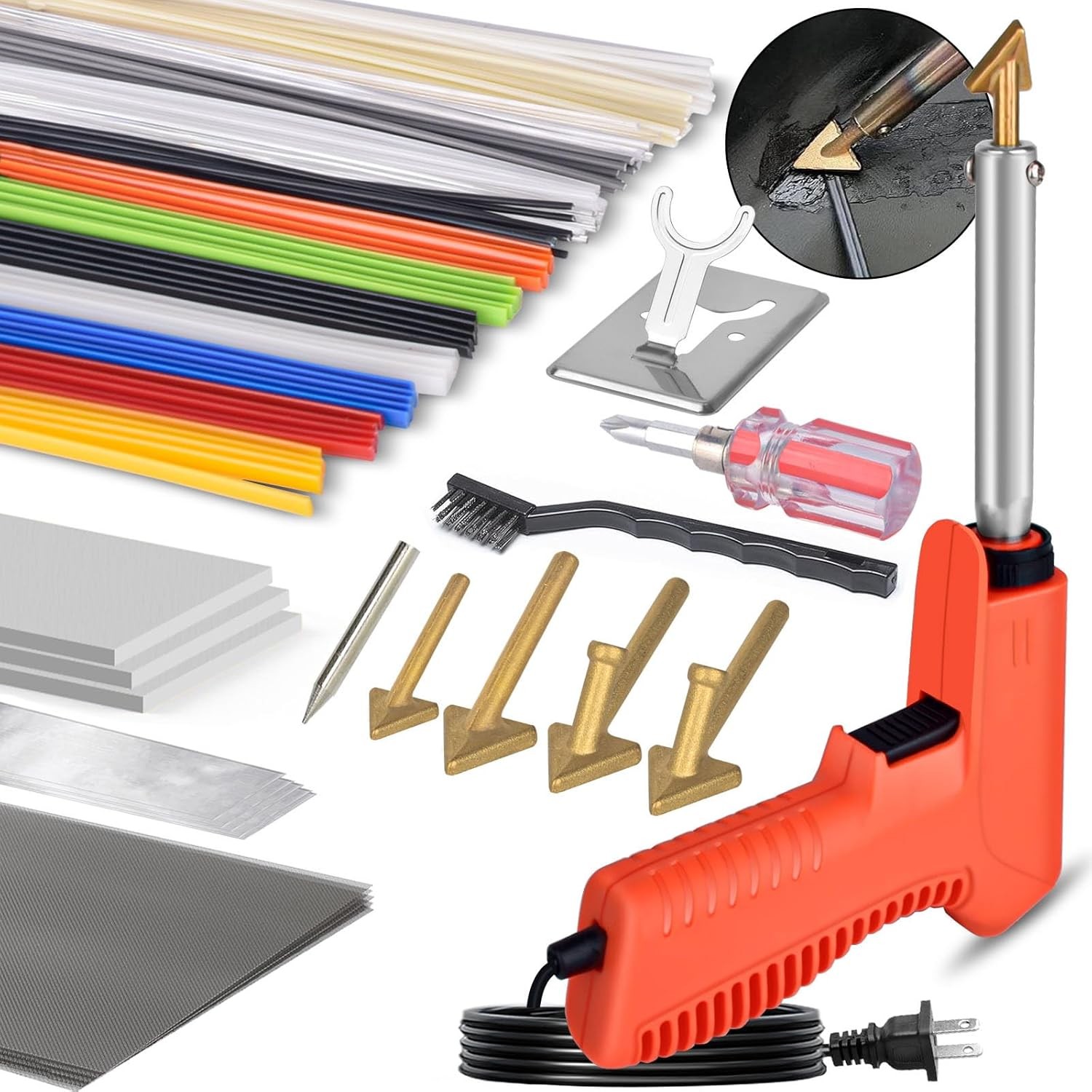 120W Plastic Welder, 5 Tips 3 in 1 Plastic Welding Kit Plastic Repair Kit 127pcs
