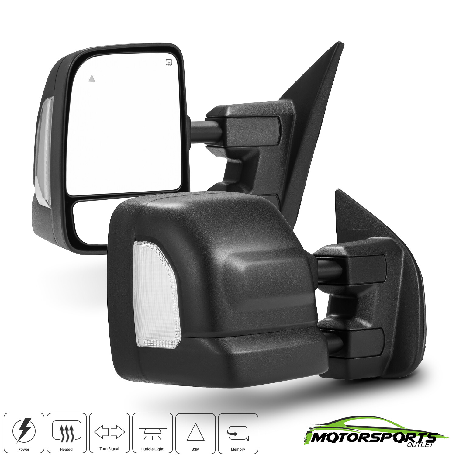 Towing Mirrors For Nissan Titan 2016-2021 Power Heated+Puddle Light+BSM+Memory