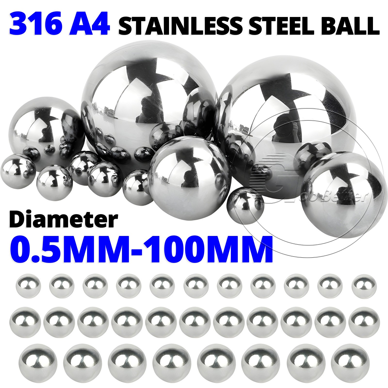 Ø 0.5mm 0.8mm 1mm 1.2mm 1.5mm - 100mm 316L A4 Stainless Steel Ball Bearings