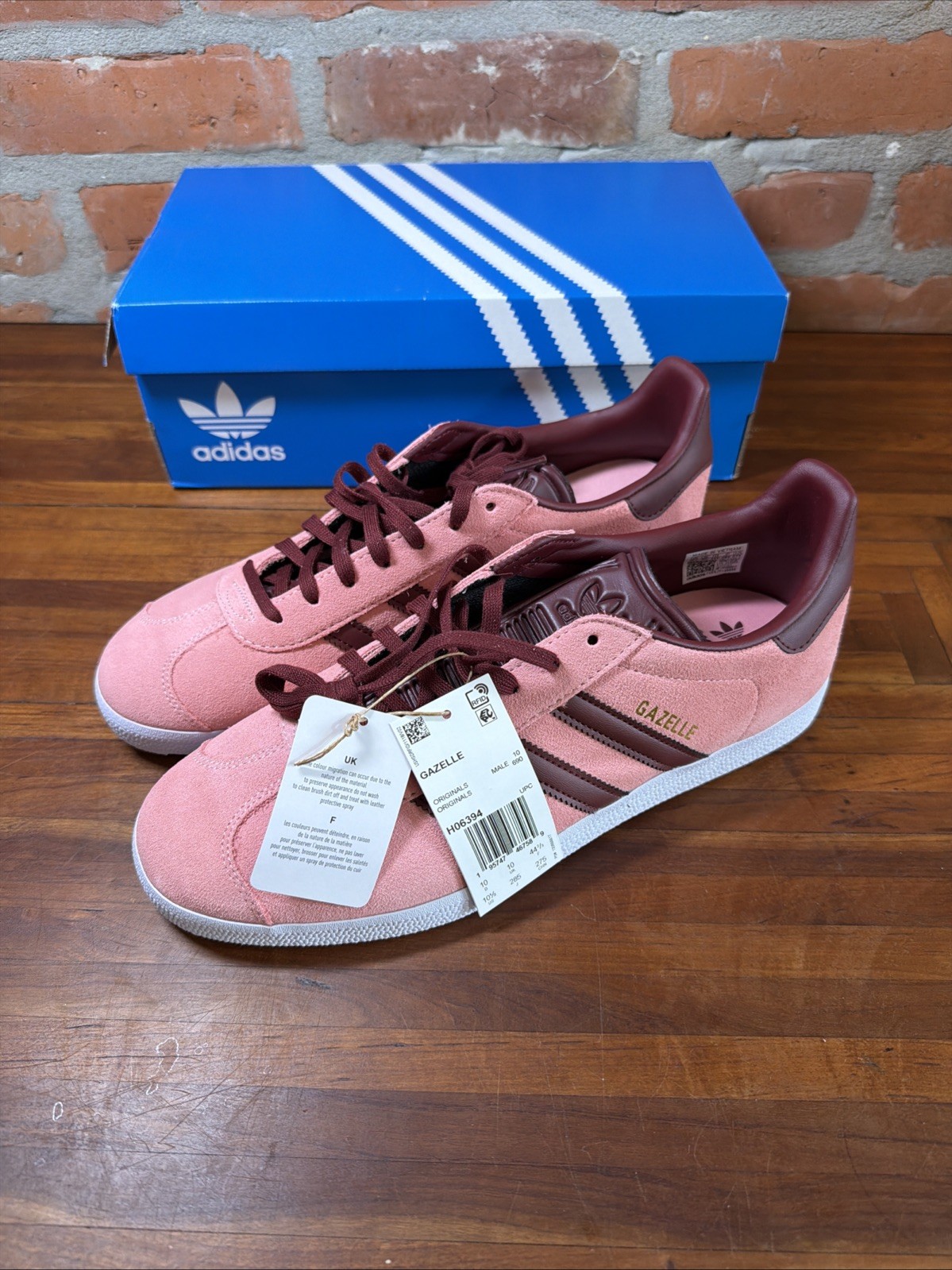 Size 10 - adidas Gazelle Pink Maroon NIB New Men’s Z7 Size 10 - adidas Gazelle Pink Maroon NIB New Men’s Z7