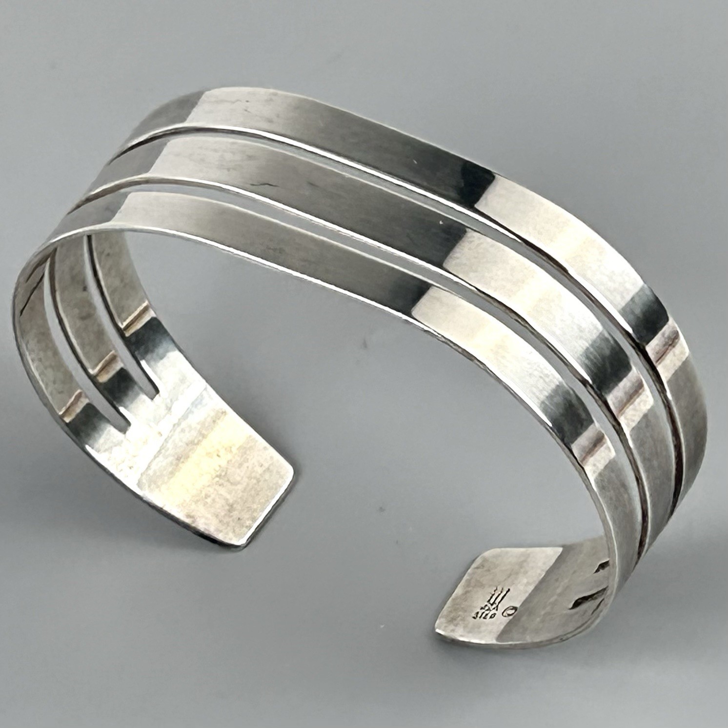 James Avery Rare Retired Triple Bar Sterling Silver Cuff Bracelet Vintage 6”