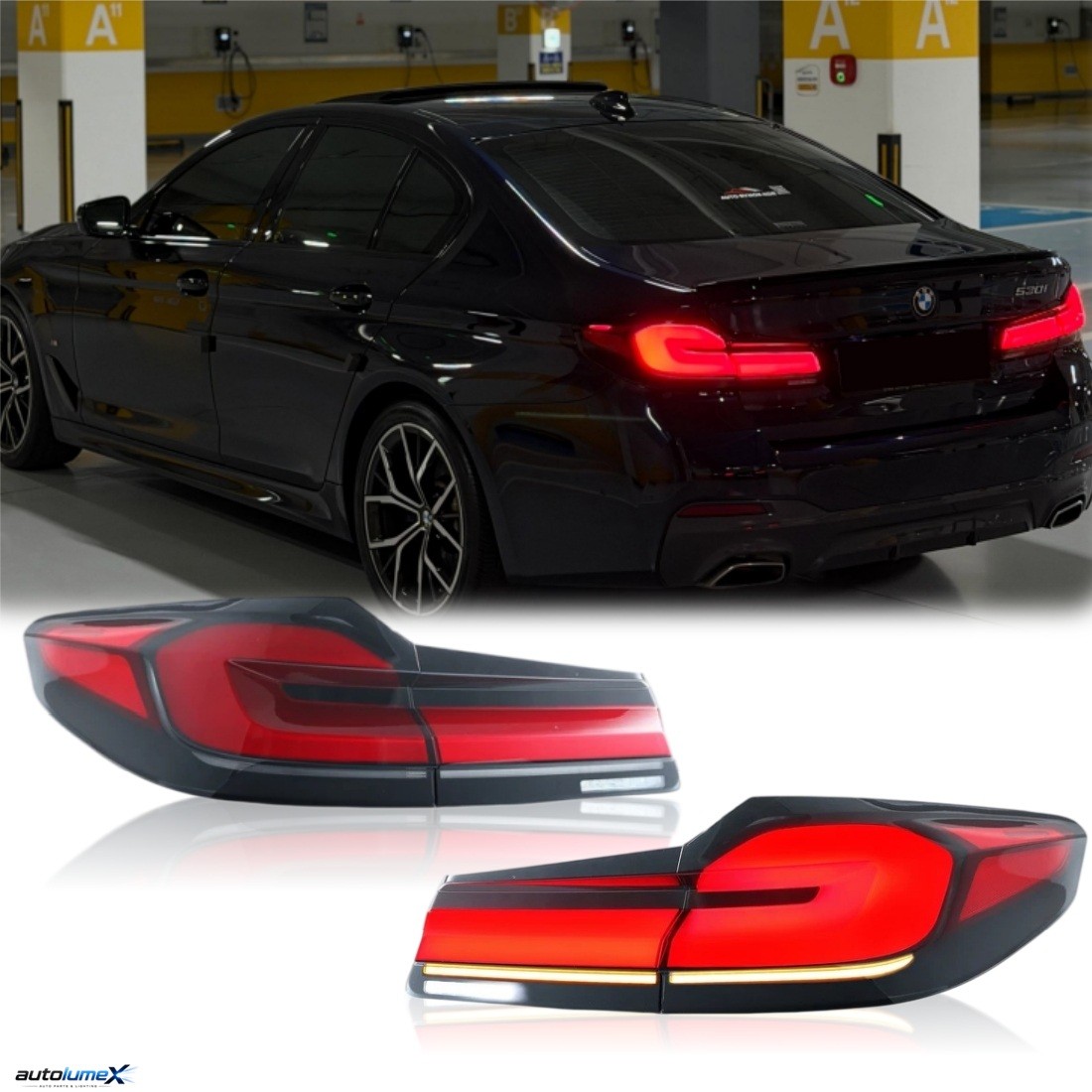 LH+RH LED Red Tail Lights For 2017-2020 BMW G30 G38 M5 F90 520i 530i 540i 550i