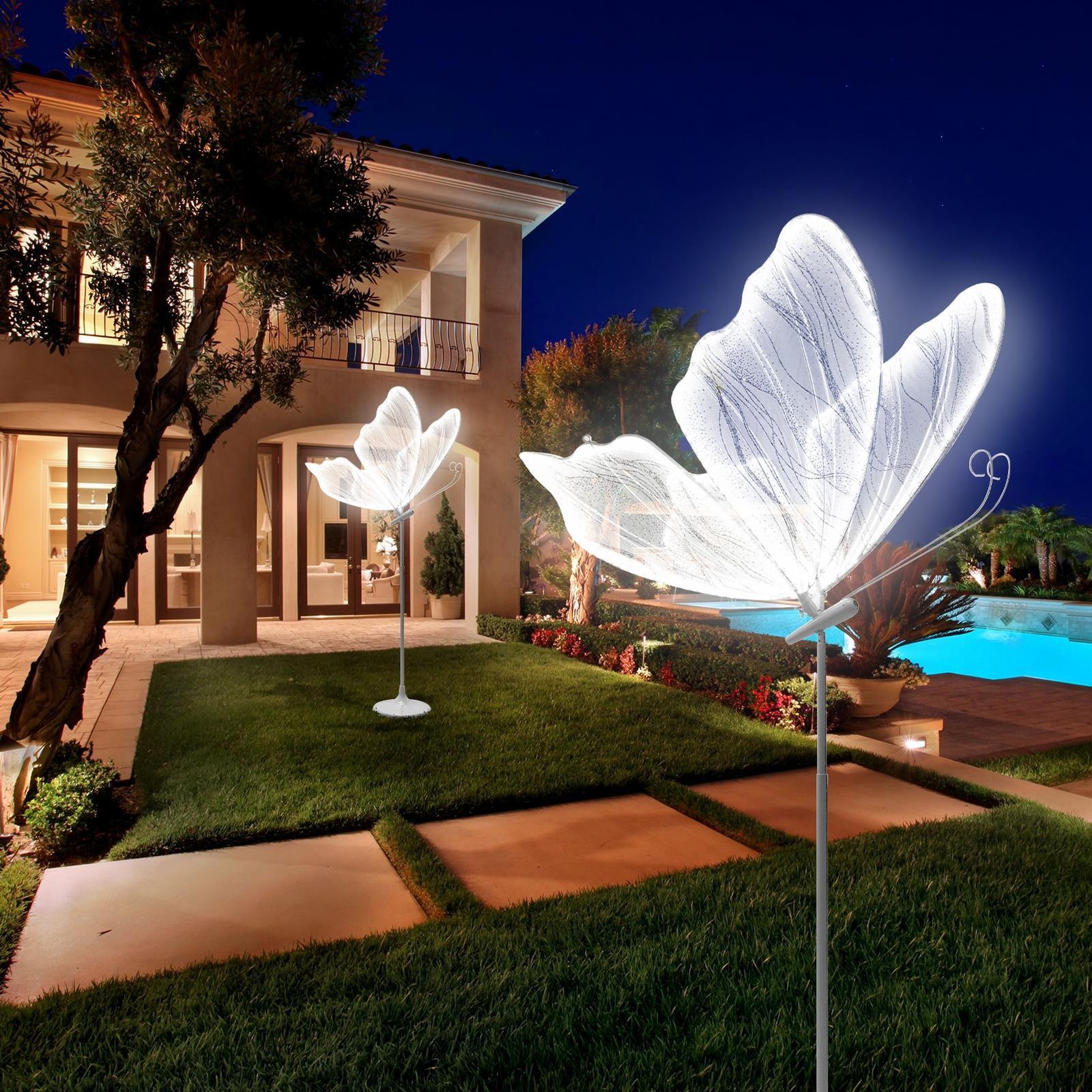 2PC LED Light Wedding Butterfly Floor lamp Creative Butterfly Ceiling Lamp Props