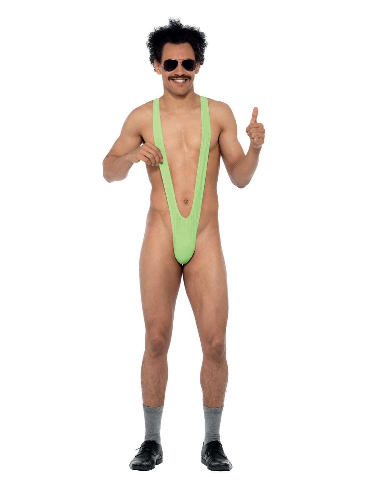 Smiffys Official Borat Mankini Costume in Lime Green, One Size, Fun Fancy Dress