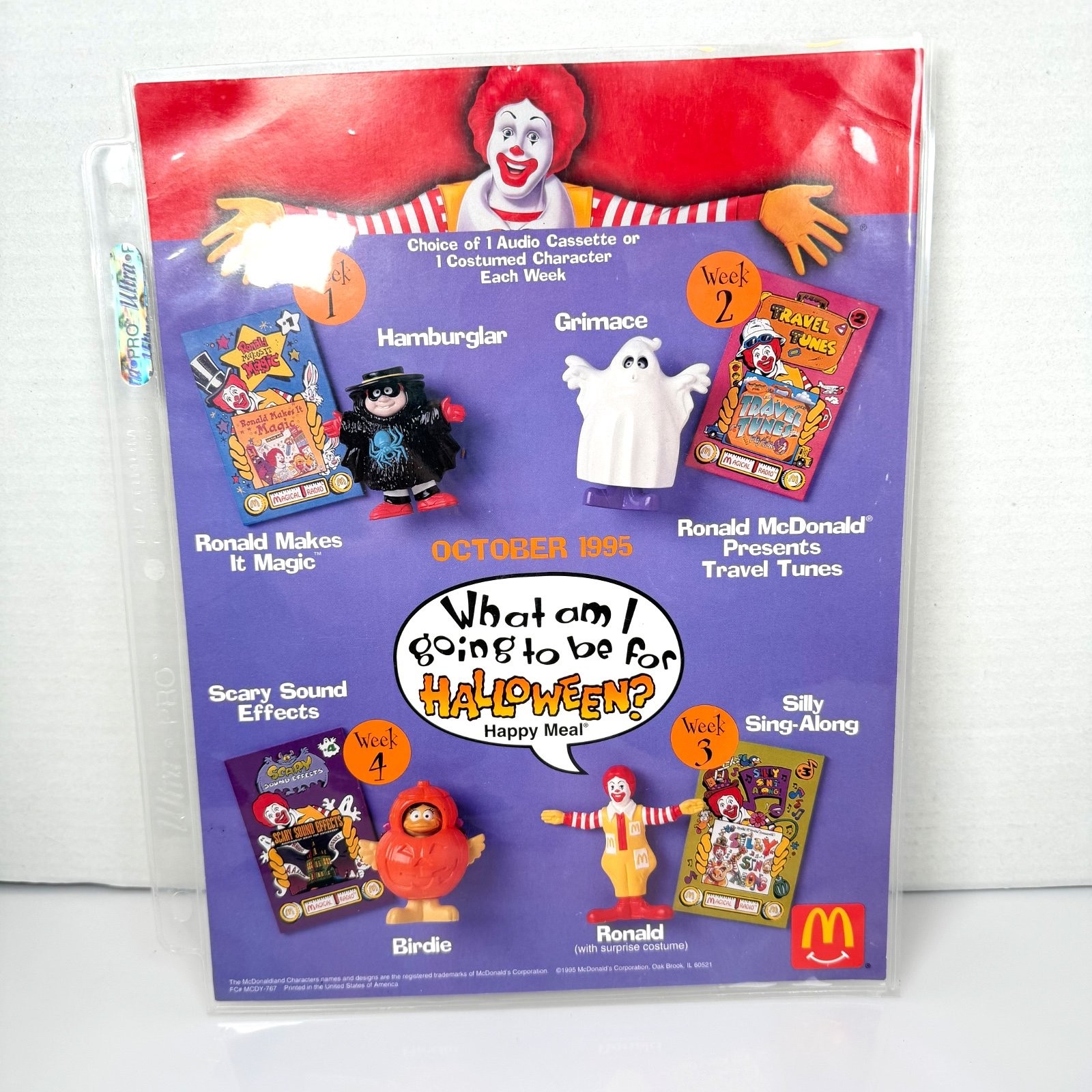 *Very Rare* 1995 McDonald\'s Employee Halloween Happy Meal Sign w/ Program Dates