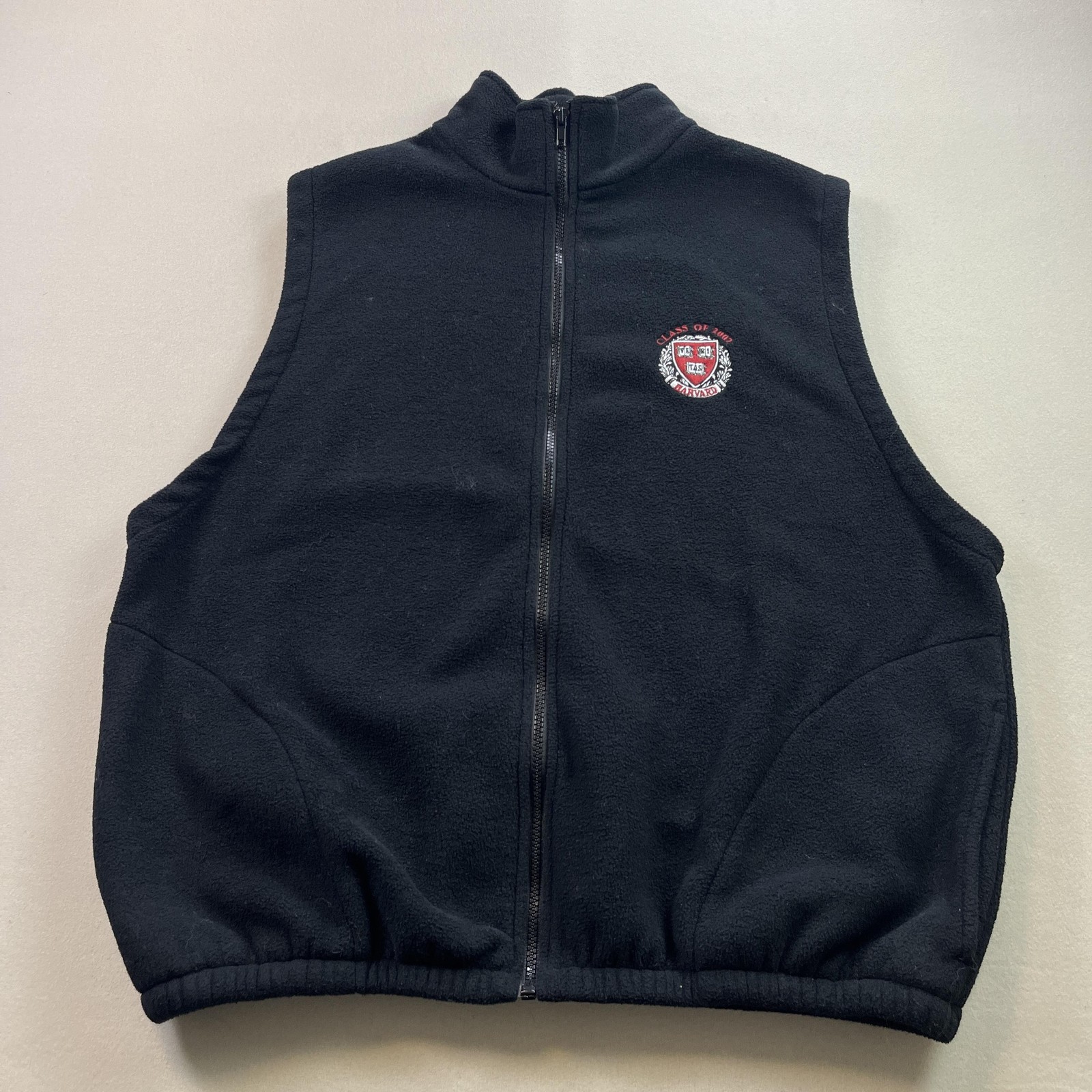 Vintage Harvard University Vest Jacket Mens XL Black Fleece Alumni Full Zip y2k Vintage Harvard University Vest Jacket Mens XL Black Fleece Alumni Full Zip y2k