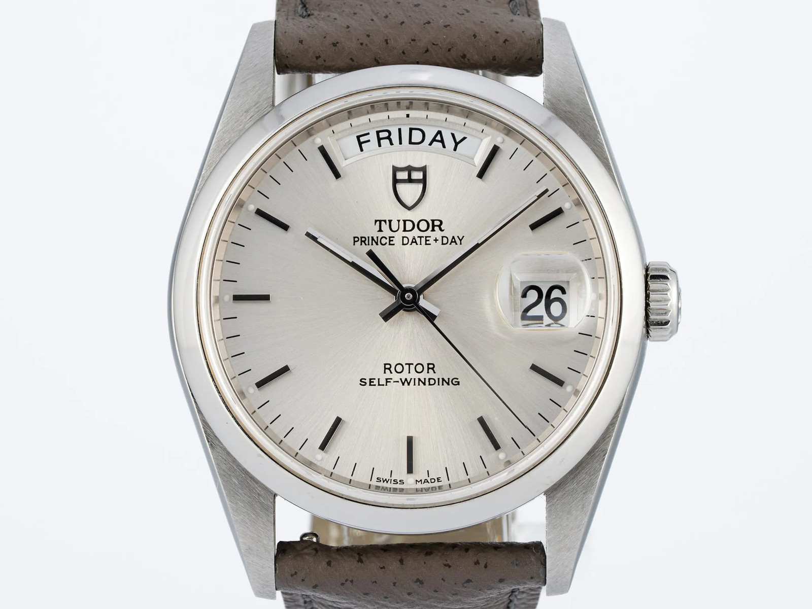*RARE* Tudor Prince Day-Date Silver Dial Stainless Steel Automatic Watch 76200