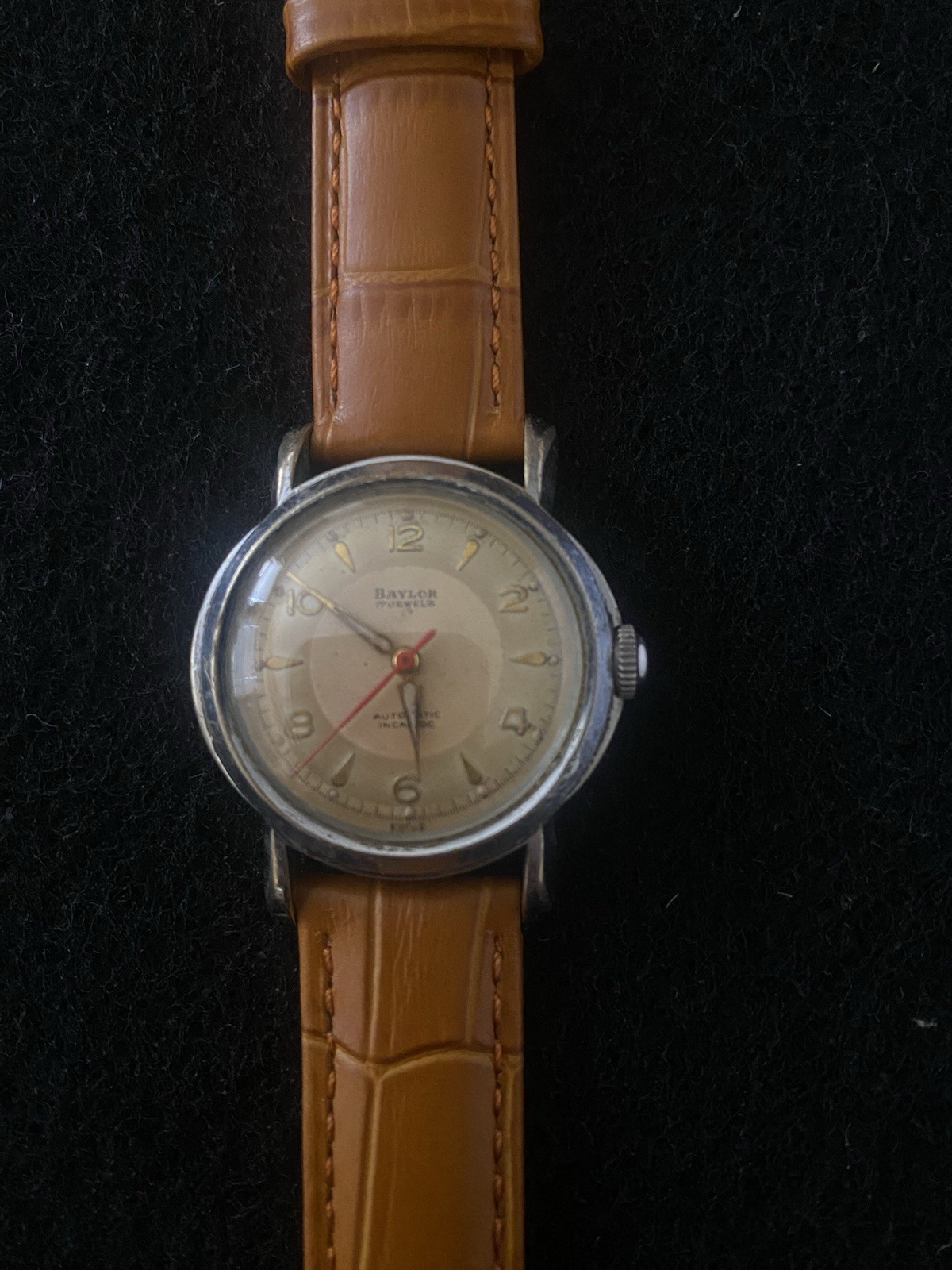 Vintage Baylor 17 Jewels Swiss Automatic Men’s Watch Stainless Steel Back