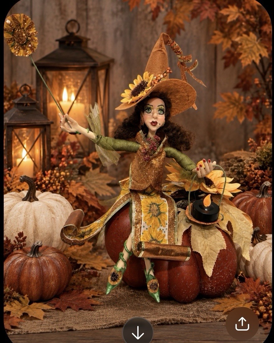 OOAK  Art Doll Witch, Autumn, by Gerri Ridge, Fall/Halloween Polymer Clay