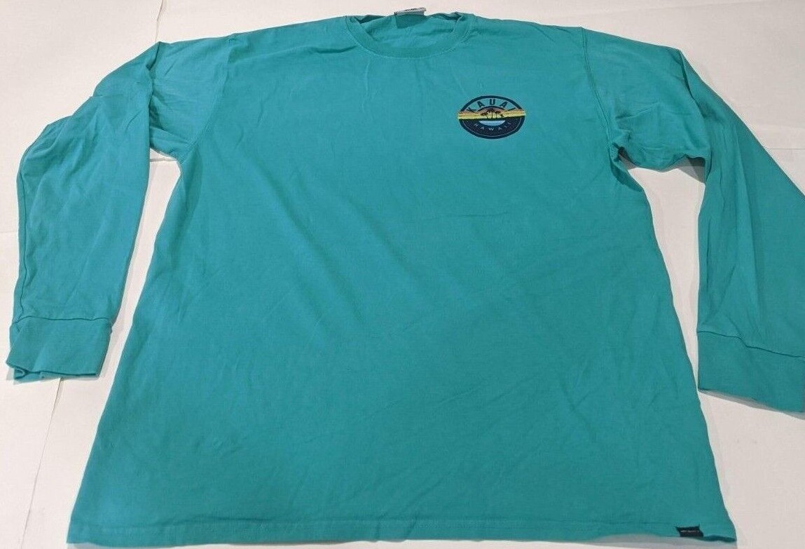 Techstyles- Kauai Hawaii Long Sleeve Teal T-Shirt Techstyles- Kauai Hawaii Long Sleeve Teal T-Shirt