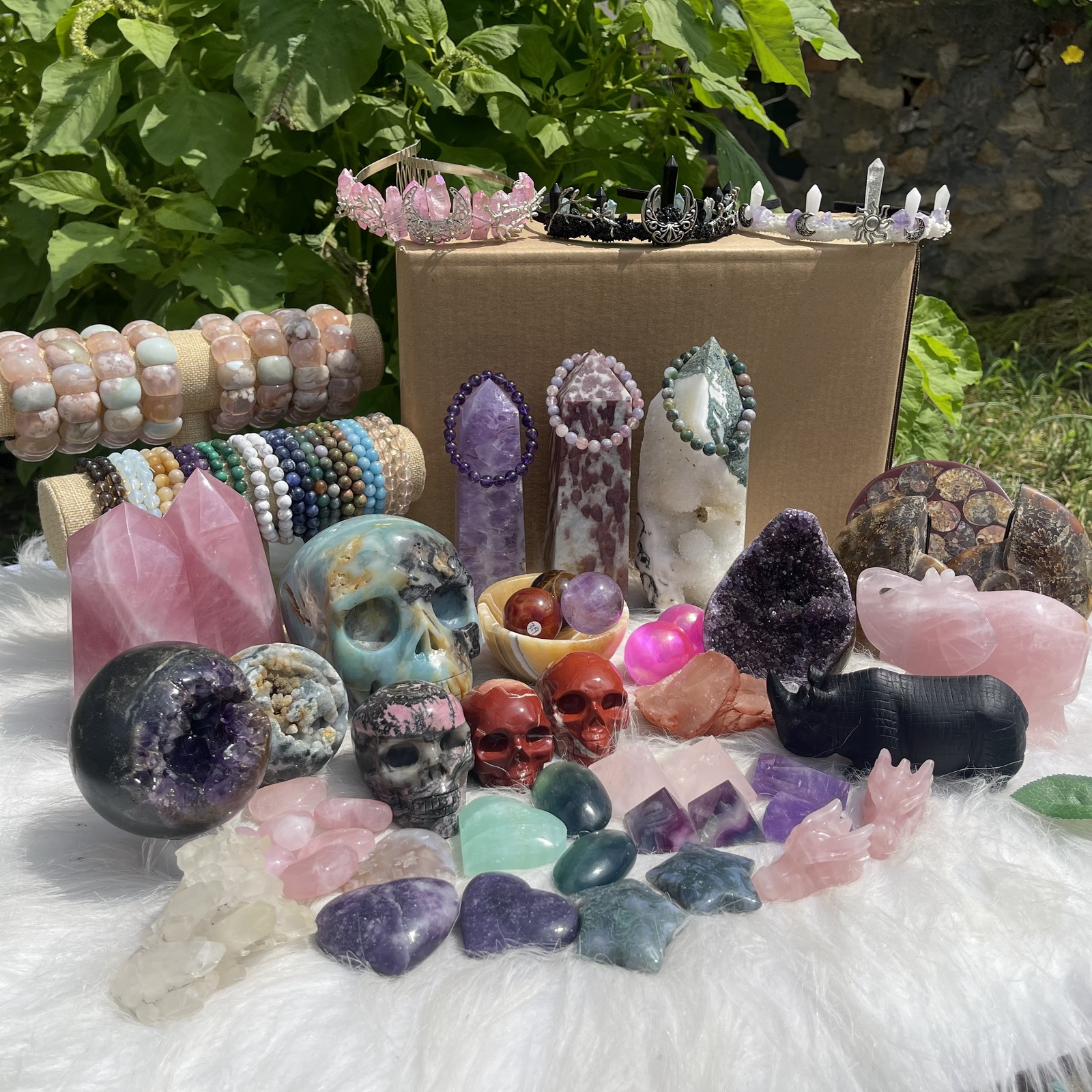 Crystal mystical Box Quartz Mystery Bag Heal Crystal gifts Home decoration Reiki