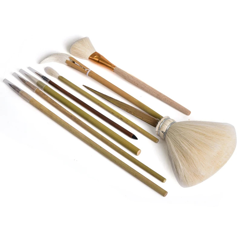 8 Pieces Pottery Ceramic Paint Brush Kit,Multi-Purpose Brushes for Hook Lining 8 Pieces Pottery Ceramic Paint Brush Kit,Multi-Purpose Brushes for Hook Lining