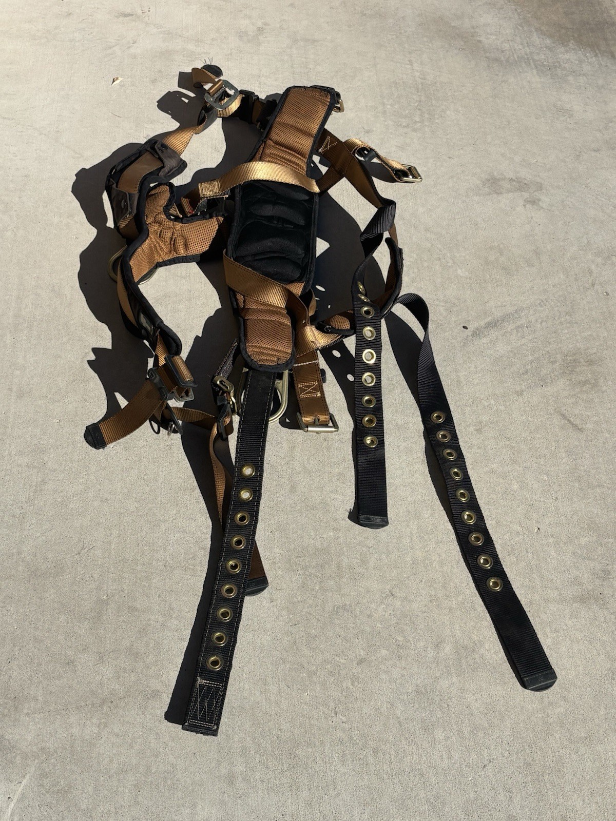 FallTech 7081LX Belted Full Body Harness , Brown/Black, Large - XL