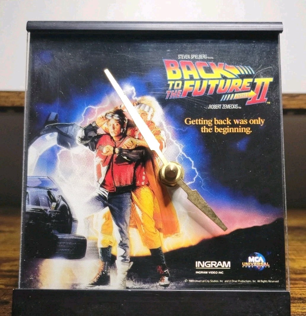 1989 Promo Back To The Future 2 II Ingram Universal MCA Collector Glass Clock 1989 Promo Back To The Future 2 II Ingram Universal MCA Collector Glass Clock