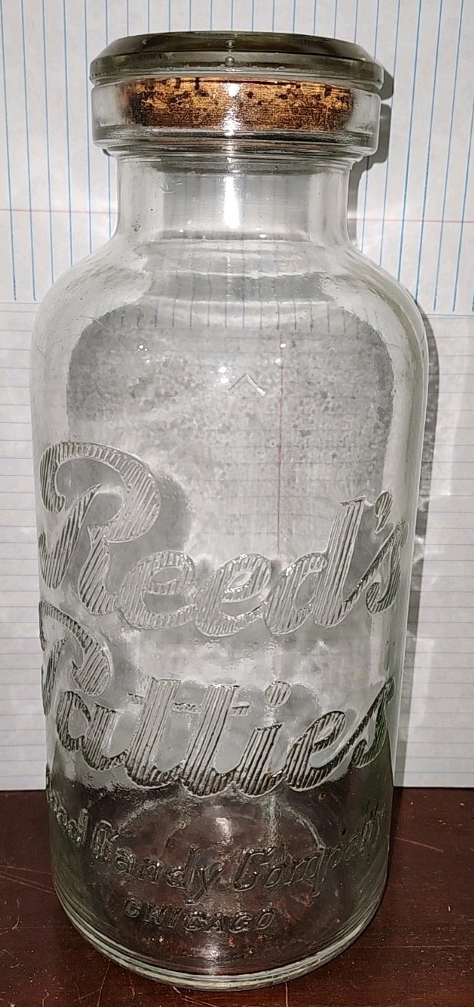 Reeds Patties Store Counter Top Display Jar 11 1/2 Reeds Patties Store Counter Top Display Jar 11 1/2