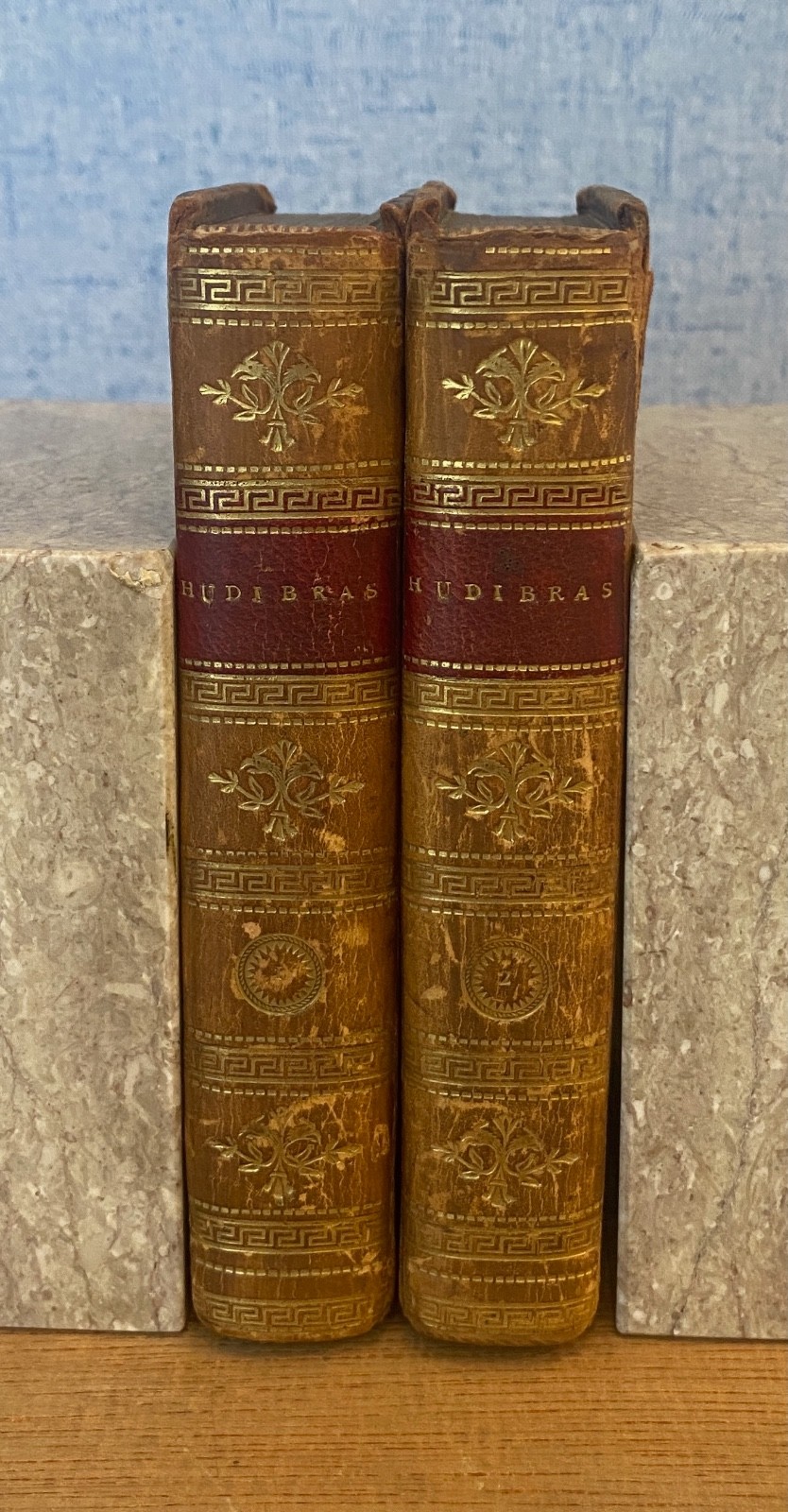 HUDIBRAS by Samuel Butler 1812. Epic Poetry in Two Volumes Full Mottled Calf