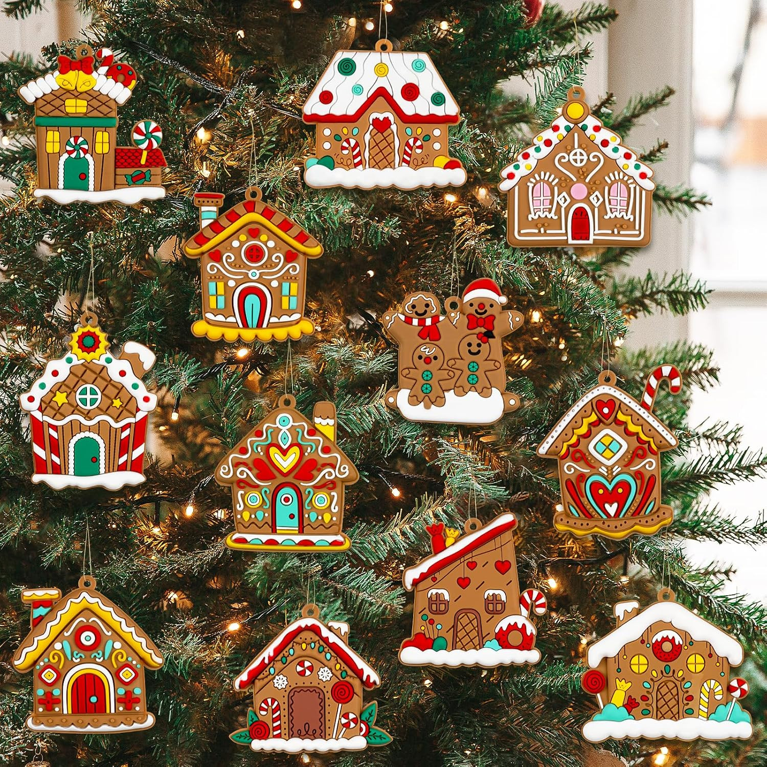 16pcs Gingerbread Man Ornaments for Christmas Tree Decorations 16pcs Gingerbread Man Ornaments for Christmas Tree Decorations