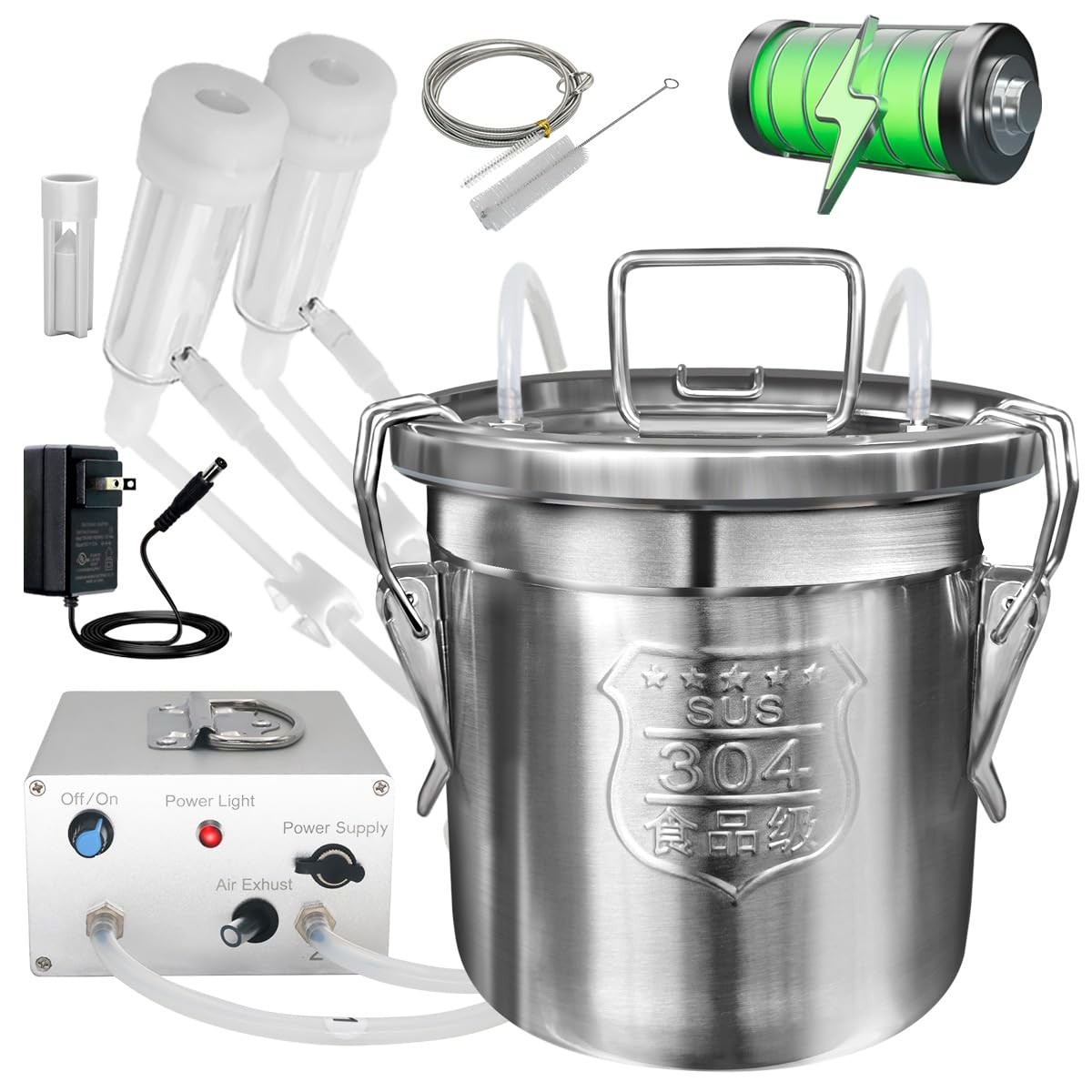 Hantop 6L Goat Milking Machine Rechargeable Battery Powered Speed Adjustable Hantop 6L Goat Milking Machine Rechargeable Battery Powered Speed Adjustable