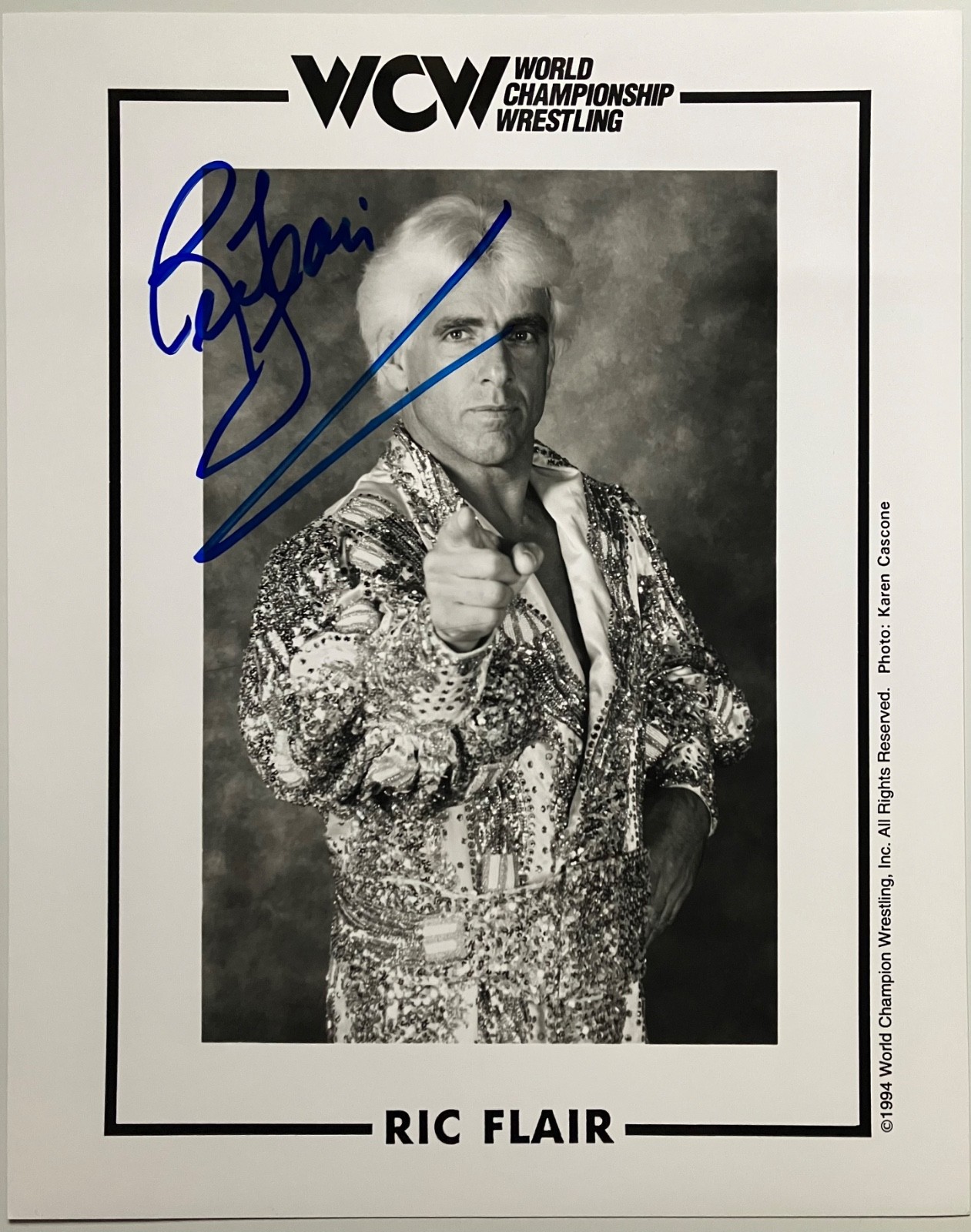 Ric Flair WCW Vintage Signed Promo 8x10 Photo 90\'s Autograph #2