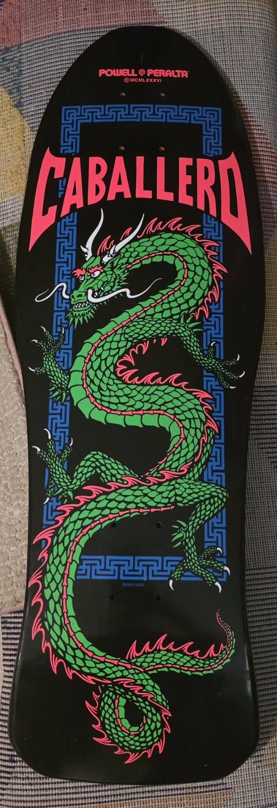 **Powell Peralta Steve Caballero Chinese Dragon Black Light Skateboard Deck Hawk **Powell Peralta Steve Caballero Chinese Dragon Black Light Skateboard Deck Hawk